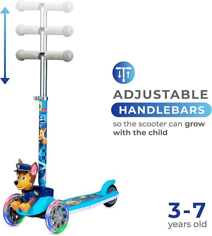 3D Kick Scooter for Kids, Self-Balancing 3 Wheeled Light Up Scooter with Extra Wide Anti-Slip Deck, Rear Brake, Lean to Steer, Lightweight Design, for Kids 3 and up, 75 LB Limit