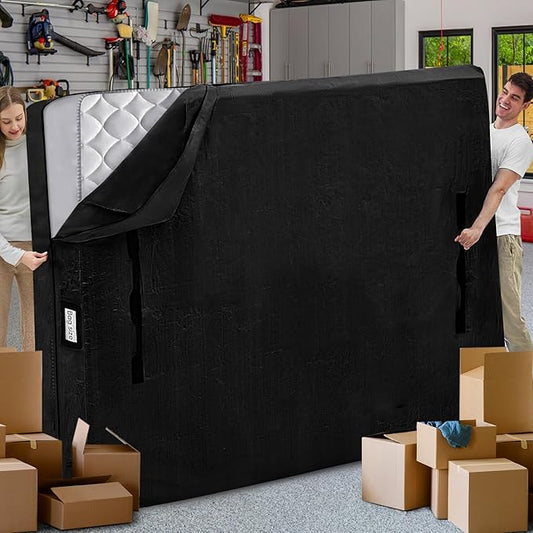 Mattress Bags for Moving and Storage, BETU Waterproof Mattress Protector Twin XL Mattress Cover with 8 Heavy Duty Handles and Zipper Extra Thick Moving Supplies for Dorm Reusable (82x42x13.5 Black)