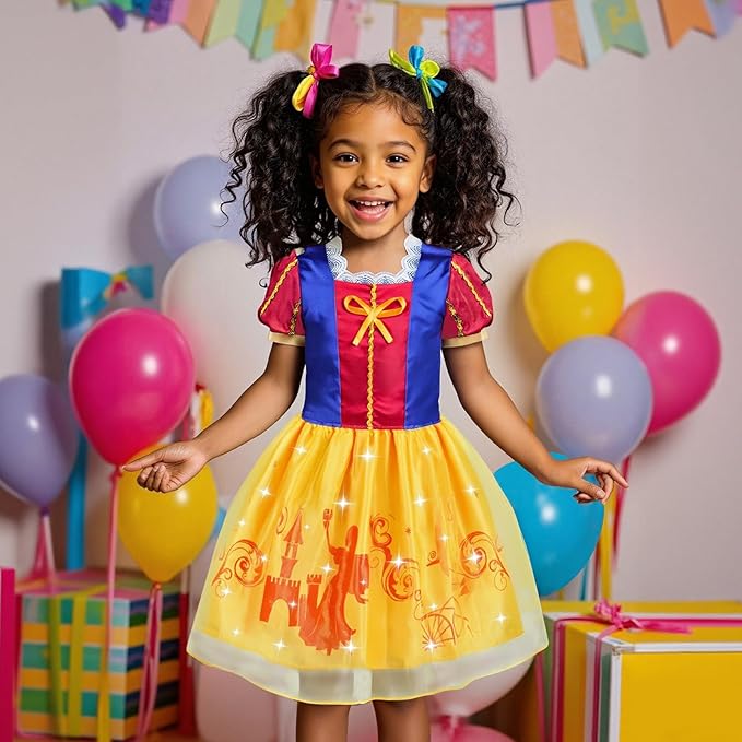 Meland Princess Dress Up - Dress Up Clothes for Girls with Toys,Christmas Birthday Gift for Toddler Girls 3,4,5,6,7,8 Years