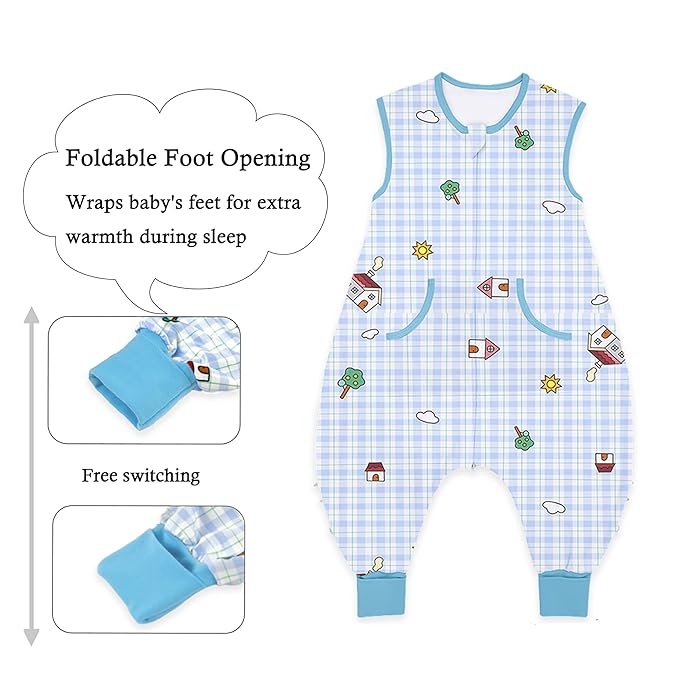 Toddler Sleep Sacks Sleep Sack 3T 4T 5T with legs Cozy comfy Baby Warable Blanket with 2-Way Zippe (3T-5T)