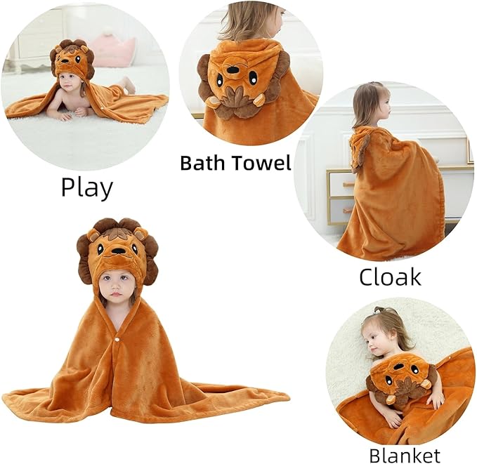 Wearable Blanket Hoodie for Kids Toddlers Hooded Towels Soft Cozy Wearable Throw Blanket Hoodie for Boys Girls