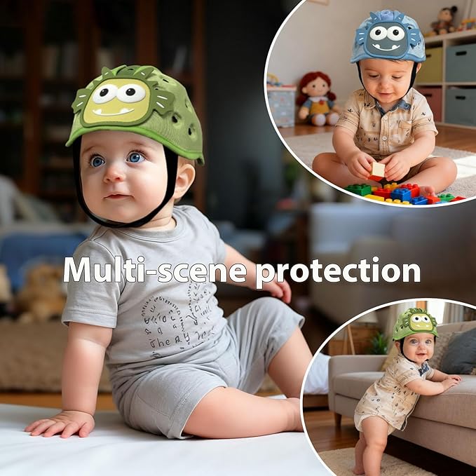 Baby Helmet for Crawing Walking,Soft Infant Safety Helmet,Baby Helmet 1-2 Years for Anti-Fall Head Protector,Adjustable, Breathable