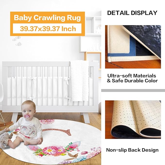 Custom Nursery Crib Bedding Set: Personalized Nursery Decor Baby Blanket Fitted Crib Sheet Changing Pad Cover Baby Room Rug Horn Pattern Gift Idea(Fixed Size)