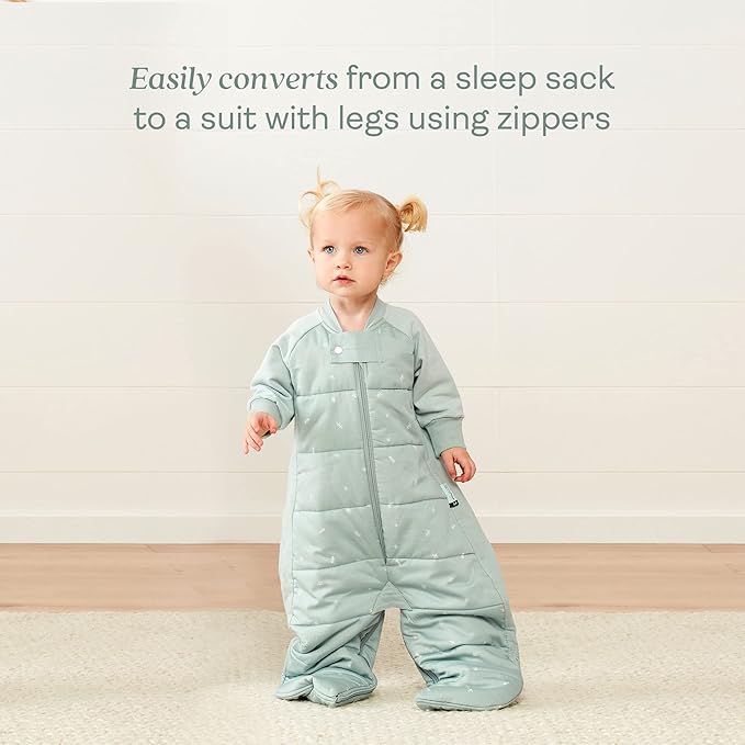 ergoPouch Sleep Suit Bag 3.5 TOG – Baby Sleep Sack & Wearable Blanket, 2-in-1 Convertible Sack to Suit with Legs for Safe Movement, Regulates Temperature Overnight, Unisex (4-6 Years, Sage)