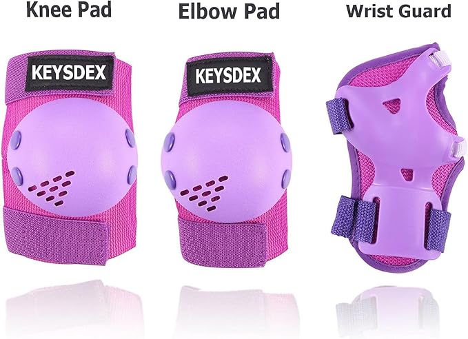 Kids/Youth Knee Pads Elbow Pads Wrist Guards Protective Gear Set for 3-15 Years, Child Roller Skates, Cycling, BMX Bike, Skateboard, Inline Skating, Scooter Riding and Outdoor Sports