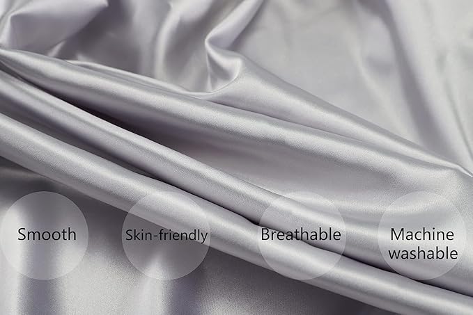 Satin Pack n Play Sheet Set 2 Pack Ultra Soft Silk Fitted Mini Crib Sheets Playard Sheet Protect for Baby Hair and Skin, Grey & Navy