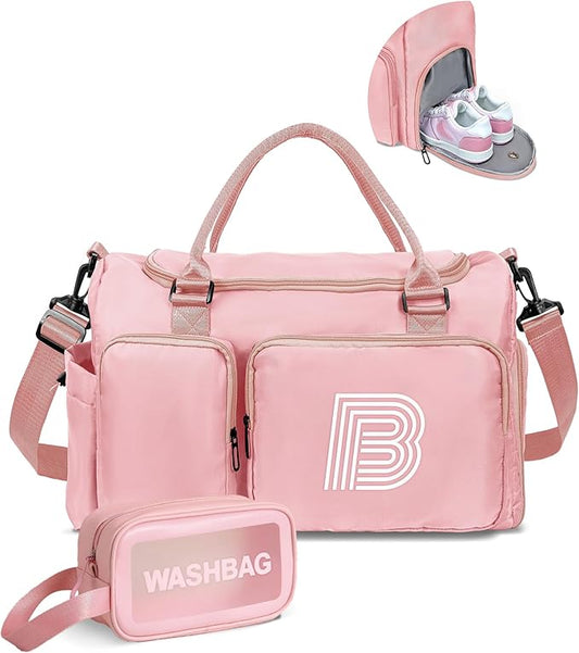 Elilier Kids Gifts for Daughter, Initial Teens Travel Duffle Bag, Sports Bag, Personalized Weekender Bag with Shoulder Strap, Monogram Overnight Bag, Gift for Friend Sister Women Gifts