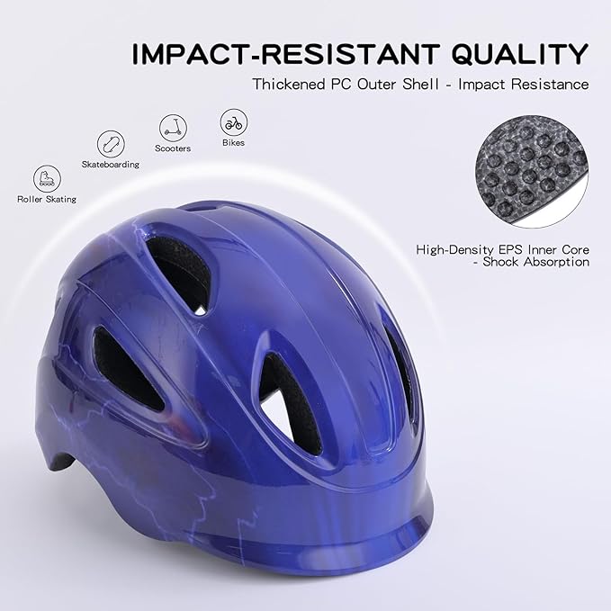 Kids Bike Helmet, OnBros Kid Bicycle Helmet for Girls and Boys with Light Lightweight Kids Helmets Certified Toddler Helmets for Kids 3-5-8-10 Age (46-50-55 cm)