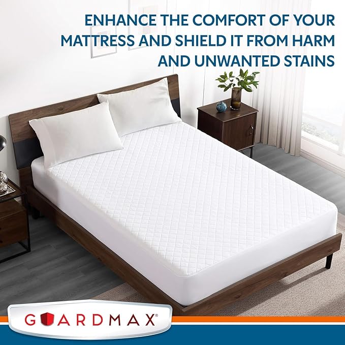 Guardmax Waterproof Quilted Fitted Mattress Pad | Hypoallergenic Cover | Breathable, Noiseless Barrier | Crib (28 x 52 x 7)