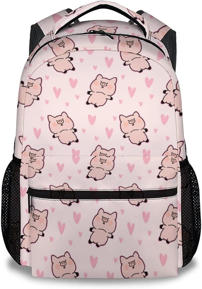 AIOMXZZ Pig Backpack Gifts, 16 Inch Cute Pig Bookbag Durable, Lightweight, Large Capacity, Funny Animal Backpack for School