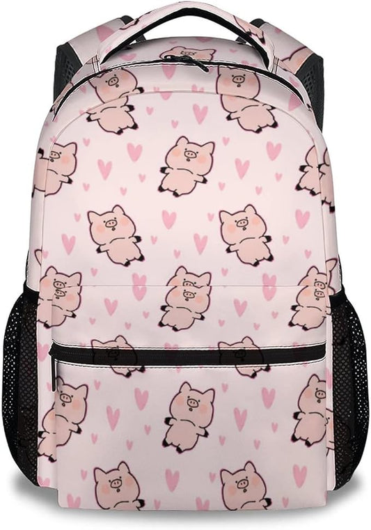 AIOMXZZ Pig Backpack Gifts, 16 Inch Cute Pig Bookbag Durable, Lightweight, Large Capacity, Funny Animal Backpack for School