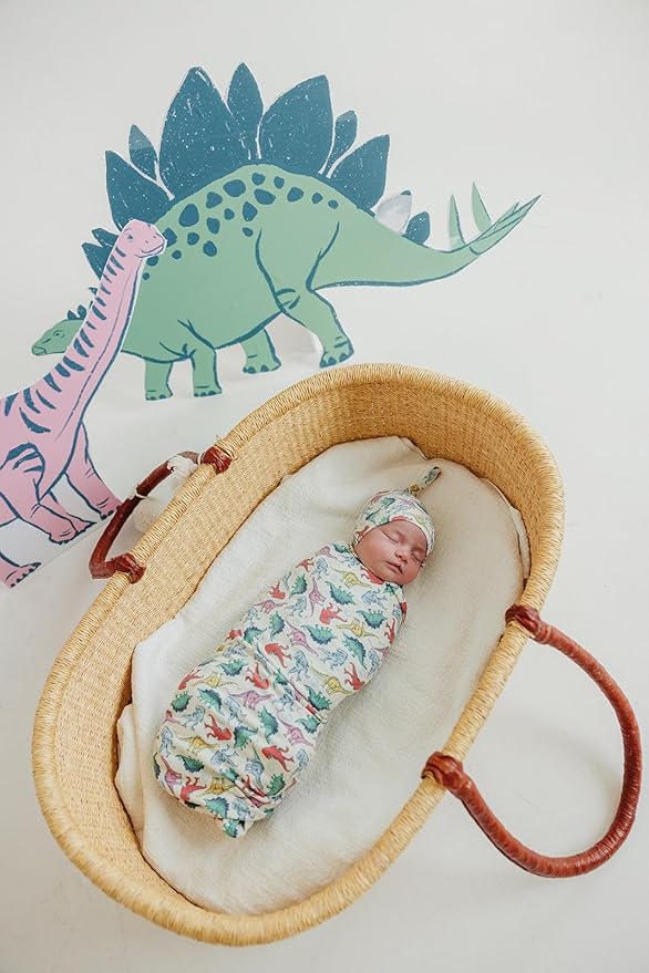 Copper Pearl Baby Swaddle Blanket - Premium Knit Baby Blanket, Large Soft Stretchy Receiving Blankets for Baby Boy and Girl, Swaddles for Newborn, Infant, and Toddler (Dinosaurs of Jurassic Park)