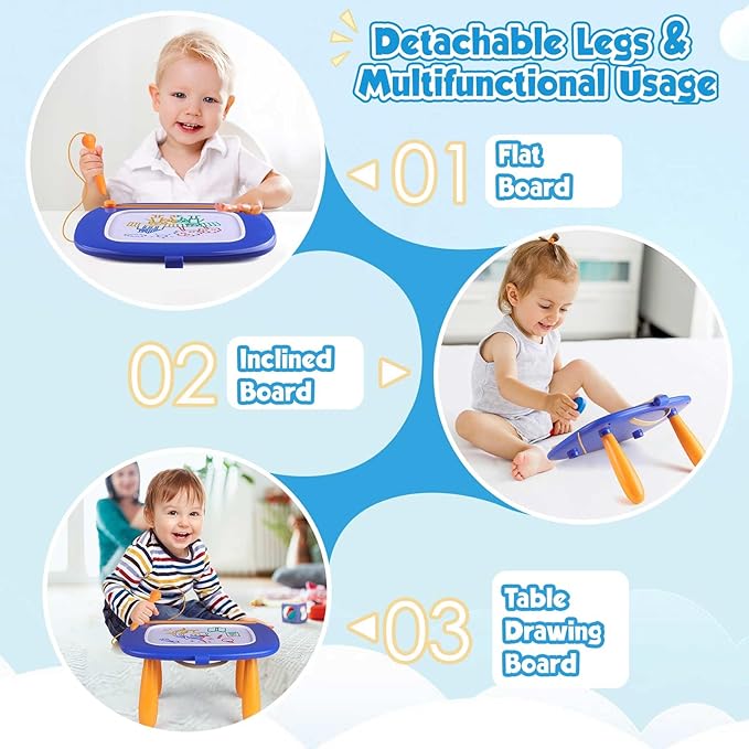 Smasiagon Toddler Boy Toys Age 1-2, Magnetic Drawing Board for 1 2 3 Year Old, Early Learning Doodle Board Sketch Pad, Birthday Halloween Christmas Day Gifts for 1 2 3 Year Old (Royal Blue)