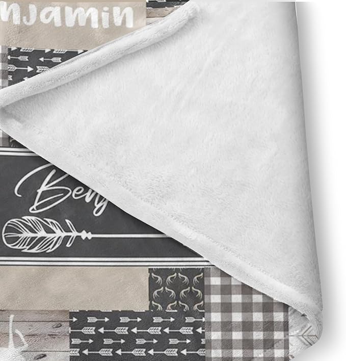 Custom Baby Bedding Set: Personalized Grey Deer Bedding Baby Blanket Fitted Sheet Changing Cover Nursery Rug Room Decor Gift Idea