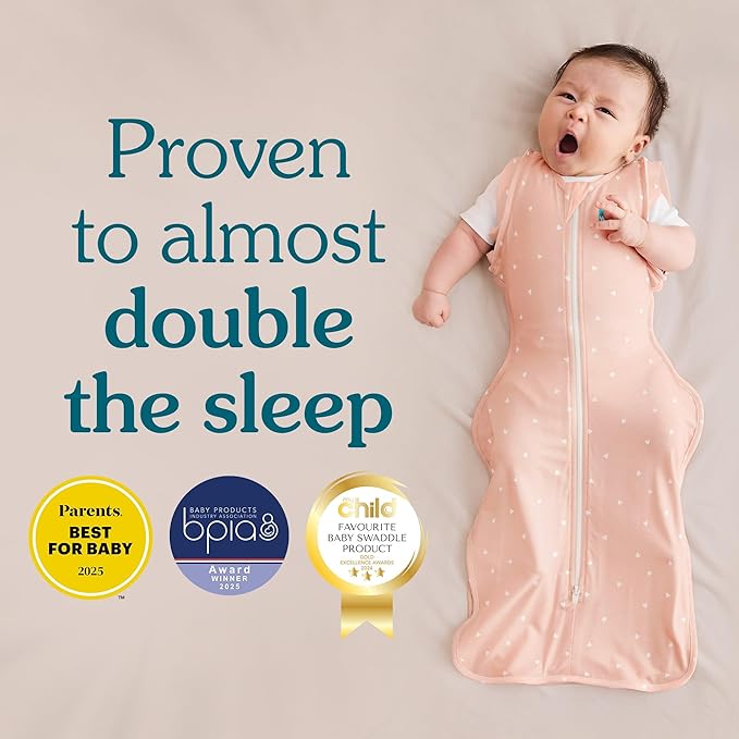 Love To Dream Swaddle UP, Baby Sleep Sack, Self-Soothing Swaddles for Newborns, Improves Sleep, Snug Fit Helps Calm Startle Reflex, New Born Essentials for Baby, 5-8.5 lbs, Stripe Denim