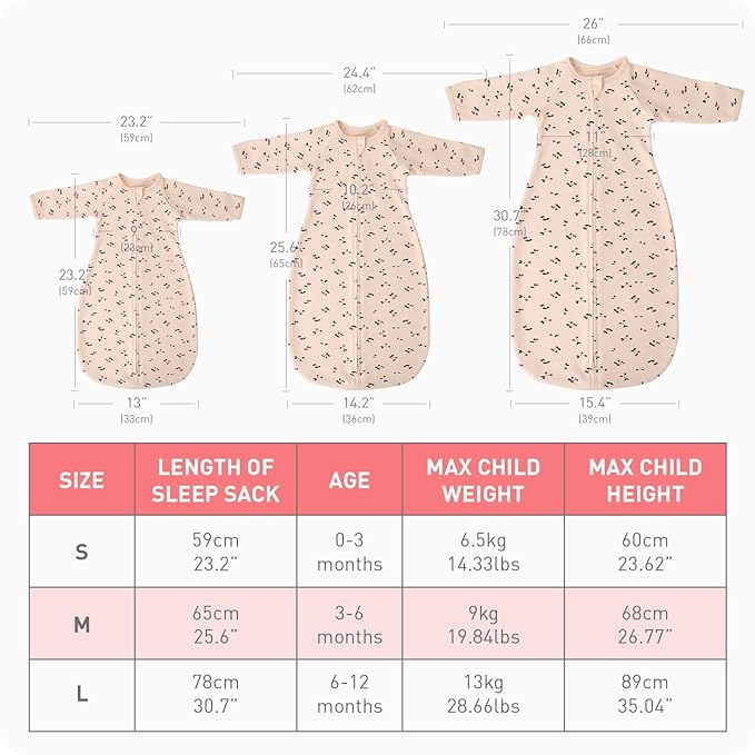 2 Pack Transitional Swaddle Sack with Arms Up Length Sleeves & Mitten Cuffs, Sleeping Sack Bag 2 Ways Zipper, Wearable Swaddling Blanket for Newborns Baby Snug Fit Calms Startle Reflex