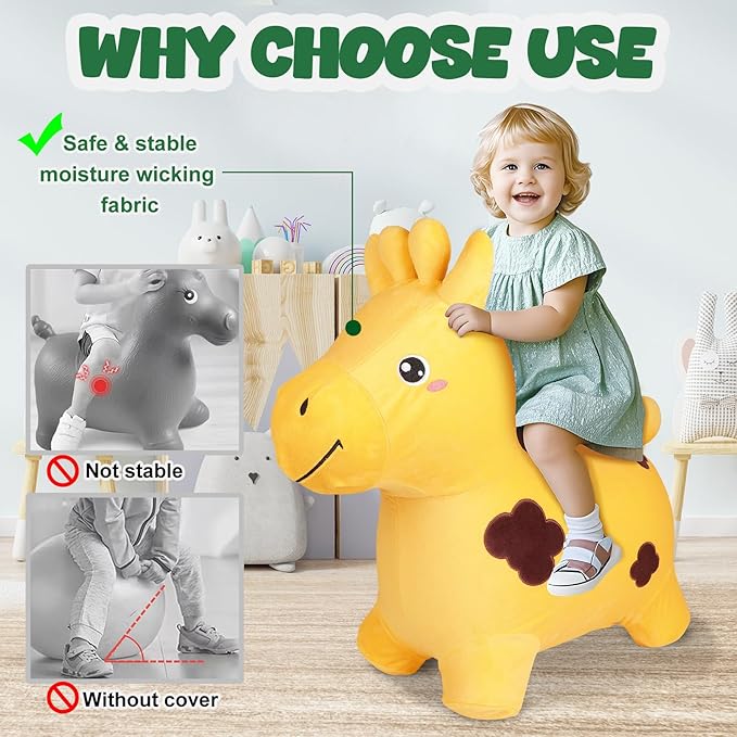 Inflatable Bath Toys Giraffe Ride On Toy for Kids Toddlers Boys and Girls