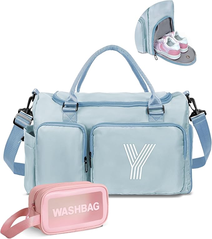 Elilier Girls Gift, Girls Gifts for Kids, Initial Gym Bag for Girls, Kids Travel Duffle Bag, Sports Bag, Personalized Weekender Bag, personalized gifts, Overnight Bag bridal shower gifts