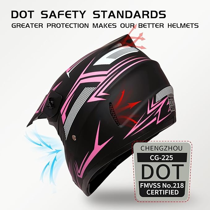 Youth Kids Motocross Helmet, Adult ATV Dirt Bike Helmet with Goggles Gloves & Mask Quick, Full Face Motorcycle Helmet with Quick Release Buckle DOT Certified