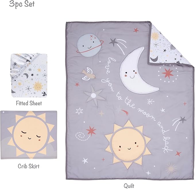 Bedtime Originals Little Star Celestial 3-Piece Nursery Baby Crib Bedding Set