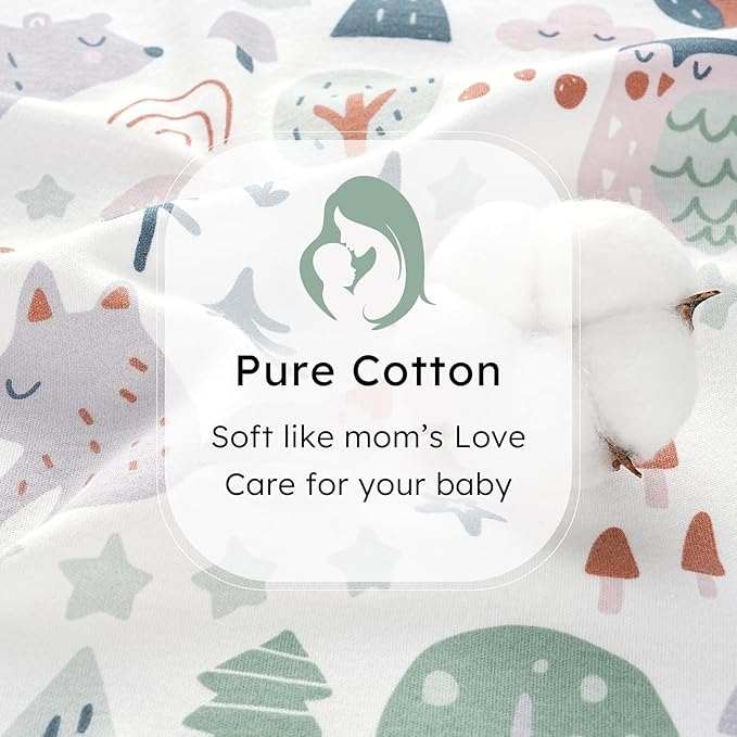 Baby Sleep Sack 18-24 months, 100% Cotton Sleeping Sack for Newborn and Infant, 3 Pack Baby Wearable Blanket for Boy and Girl, 0.5 Tog Lightweight Double Zipper Sleep Bag Green Apricot Bear