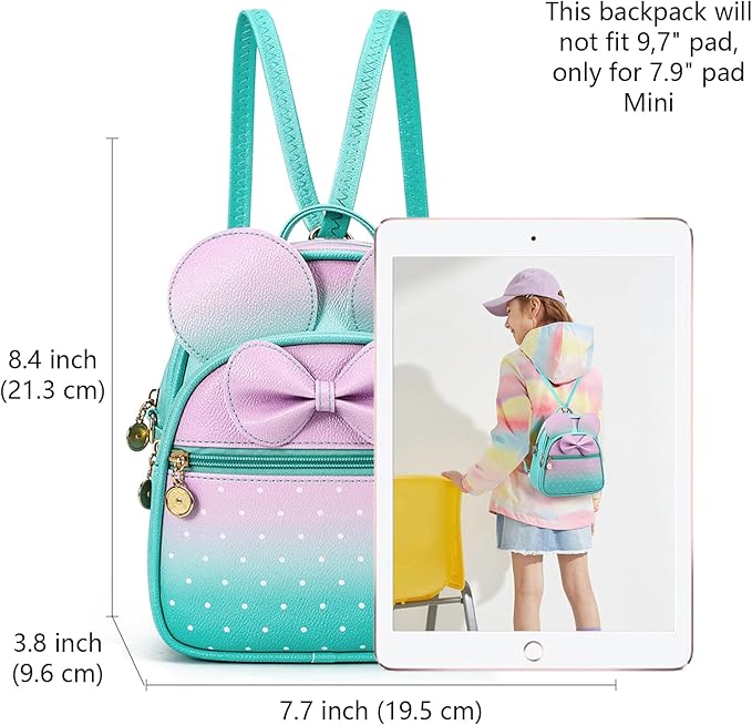 KL928 Girls Mini Backpack Bowknot Polka Dot Cute Small Daypacks Convertible Shoulder Bag Purse for Women