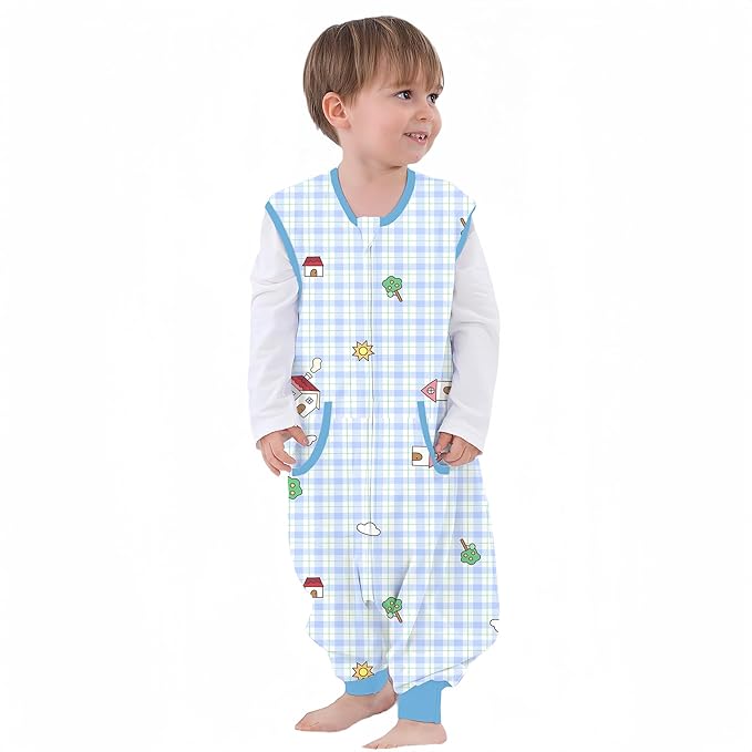 Toddler Sleep Sacks Sleep Sack 3T 4T 5T with legs Cozy comfy Baby Warable Blanket with 2-Way Zippe (3T-5T)