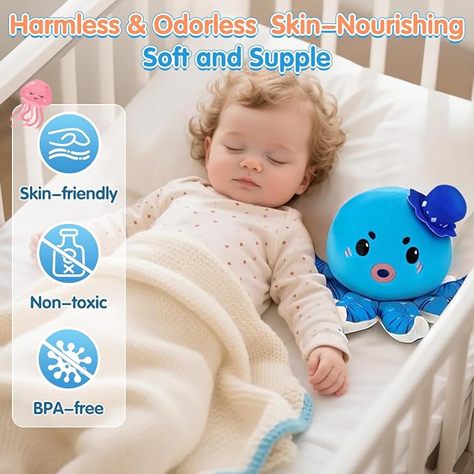 Baby Musical Toy for 6-12 Months, Rechargeable Crawling Octopus Plush with 40 Songs & Voice Recording – Interactive Tummy Time Toy, Soft Sensory Toy for Toddlers 1-3, Baby Gifts for 1 Year Old