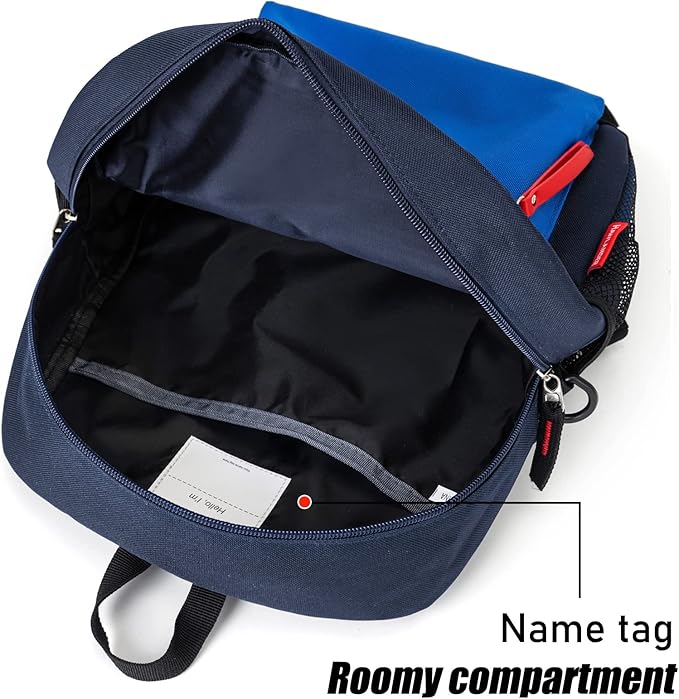 HawLander Little Kids Backpack for Boys or Girls, Toddler School Bag Fits 3 to 6 years old, Navy blue, 12 Inch