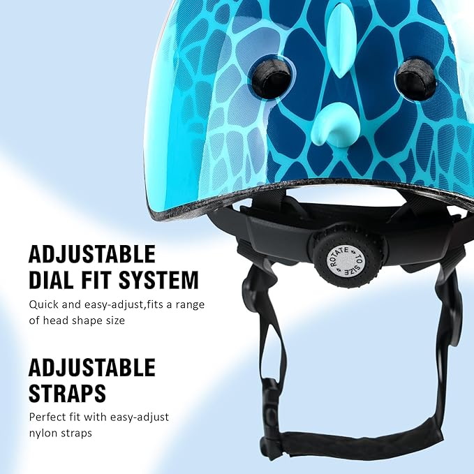 Kids Toddler Bike Helmet, Adjustable and Multi-Sport for Child Boys and Girls, 2 Sizes