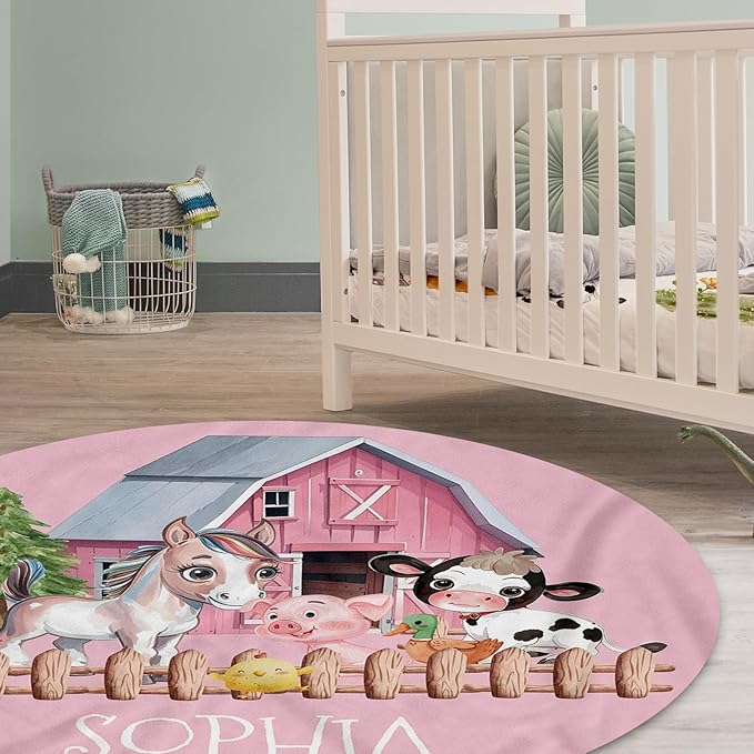 Personalized Baby Crib Bedding Set: 4 Piece Custom Animal House Crib Bed Set with Name, Nursery Bedding Set for Baby Girls, Newborn Boys Crib Sets, Crib Bedding Custom Gift, Crib Sheet