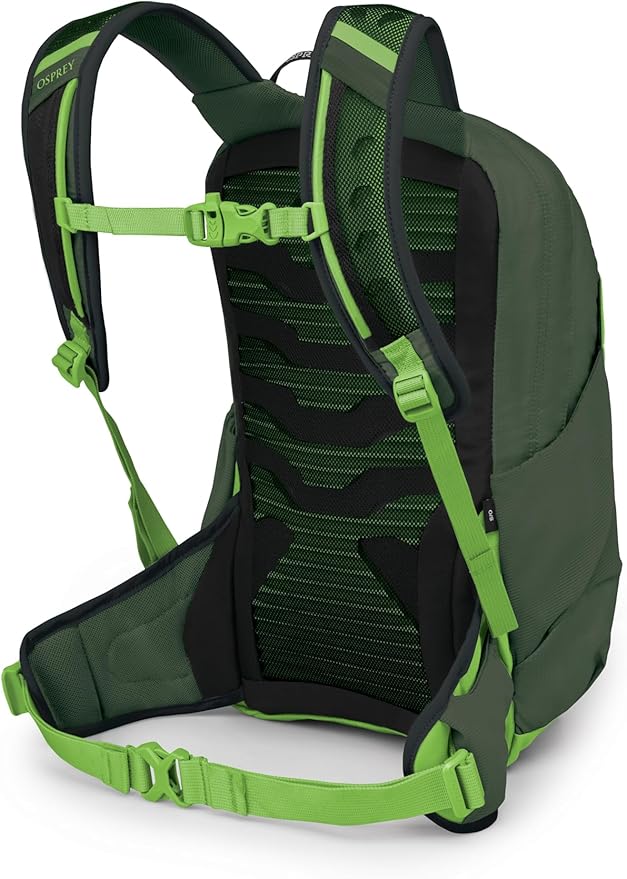 Osprey Talon Jr Boy's Lightweight Hiking Backpack - Kids Adventure Backpack for Travel & Camping, Green Canopy