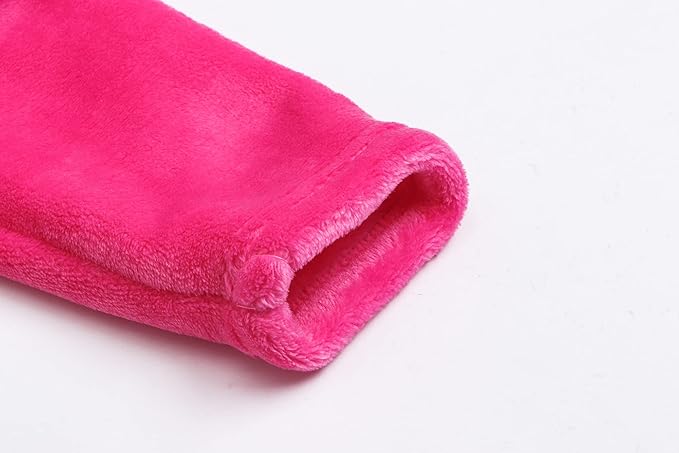Girls Fleece Hooded Robes, Kids Soft Premium Fuzzy Bathrobe for Gifts, 2-12 Years