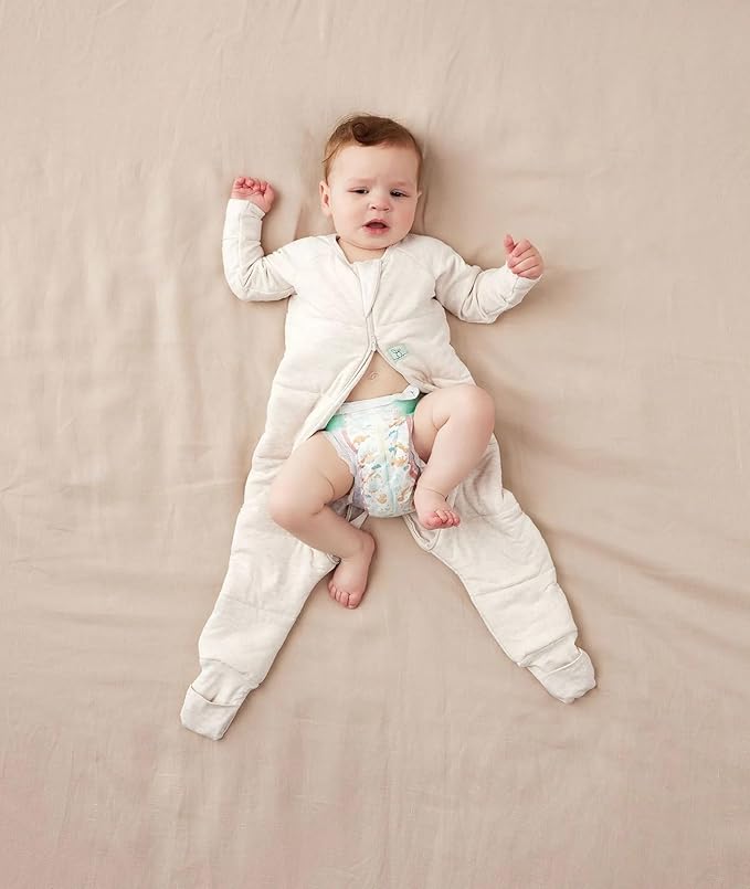 ergoPouch Sleep Onesie 3.5 TOG – Warm Baby Romper & Sleep Layer with Full-Zip, Guarding Against Blankets, Breathable & Movement-Friendly, Ideal for Transitional Sleeping (12-24 Months, Oatmeal Marle)