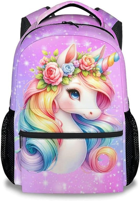Bookbag for Girls - Unicorn Backpacks for Kids - Toddler Bookbag Gifts for Daughter - School Bag for Kindergarten/Preschool/Elementary(17 Inch)