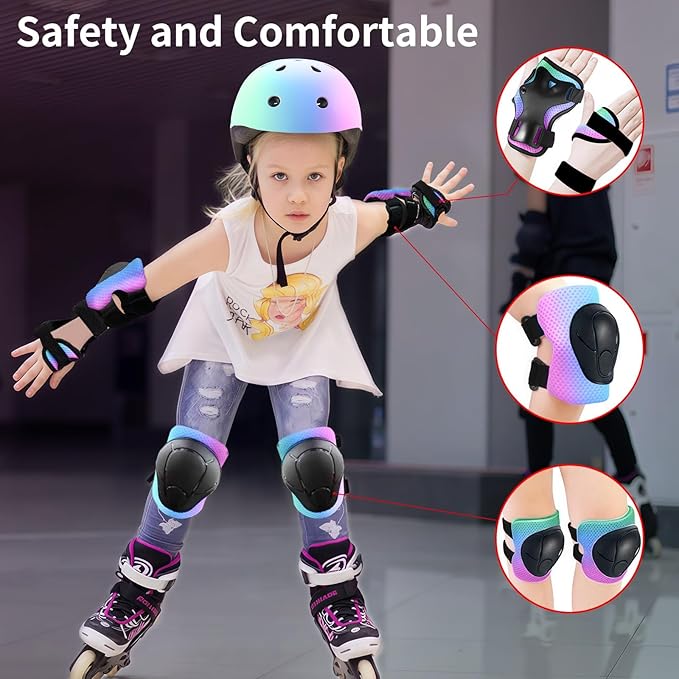 Adjustable Color Gradient Toddler Kids Bike Helmet for 3-5-8-14+Ages Girls Boys.Skateboard Bicycle Toddler Helmet 2-4 Years for Multi-Sports Cycling Scooter Inline Roller Skates Rollerblading
