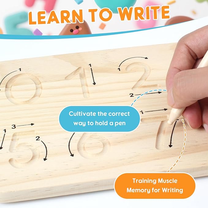 HANR Montessori Counting Toys,Preshool Learning Toys for Toddlers 3-6, Educational Math manipulatives for Kids,Number Counting Blocks,Montessori Toys for 3-5 Year Old Boys Girls Birthday Gifts