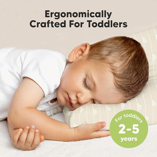 KeaBabies 2-Pack Toddler Pillow 13x18 - Soft Organic Cotton Kids Travel Bed Pillows for Sleeping, School, Nap, Machine Washable, Toddlers 2 to 5, Pillowcase Sold Separately (City Cars)