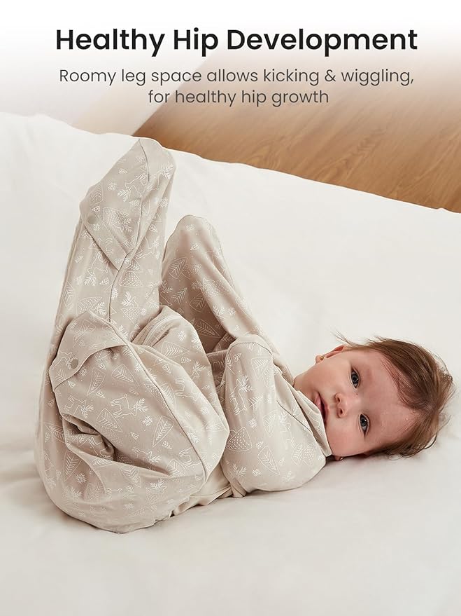 GROWNSY Transitional Swaddle Sleep Sack 3-6 Months, Starfish Design Baby Swaddle Sack, Dual-Zipper for Easy Diaper Changes, Proper Hip Development & Openable Foot Button, 12-20lbs, Deer
