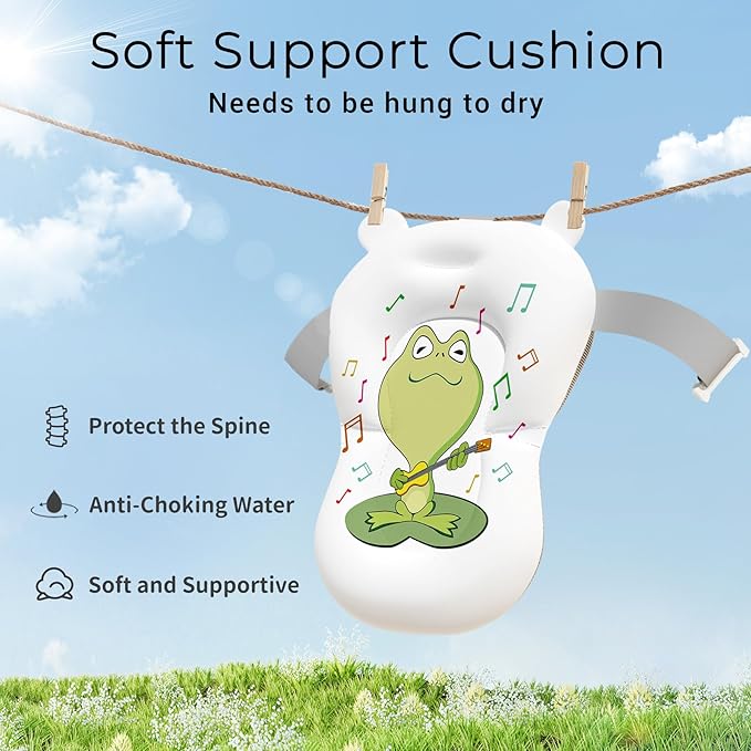 Baby Bathtub, Collapsible Newborn Bathtub for Infant to Toddler 0-24 Months with Soft Cushion and Thermometer,Portable Travel Newborn Tub with No-Slip Feet, Baby Shower Gifts,Green
