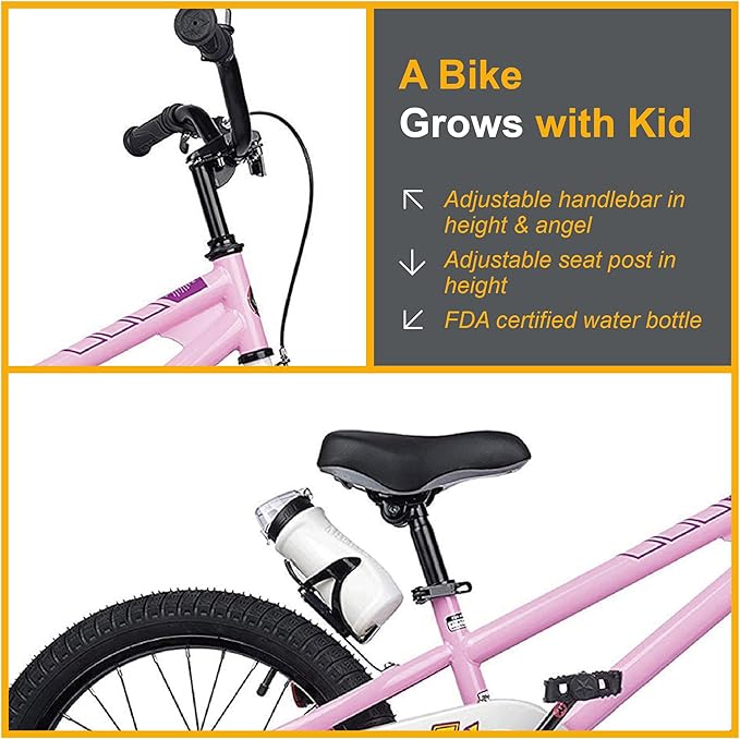 RoyalBaby Kids Bike Freestyle Classic & EZ Balance Pedal Switchable Bicycle, 12 14 16 18 Inch, 3-10 Years Toddler to Big Kids