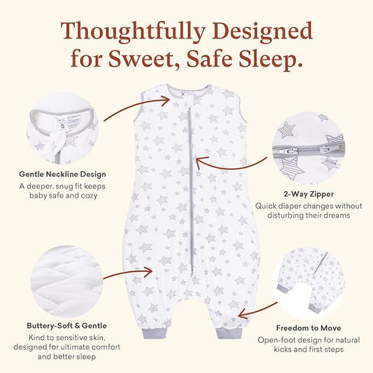 1.0 TOG Toddler Sleep Sack with Legs, Baby Wearable Blanket for 6-18-36 Months 3T-4T, Early Walker Baby
