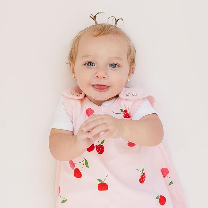 Ecolino Organic Cotton Baby Sleep Sack - 2-Way Zipper Baby Wearable Blanket - Toddler Sleeping Bag Sack - 2-4 Years - Cherry
