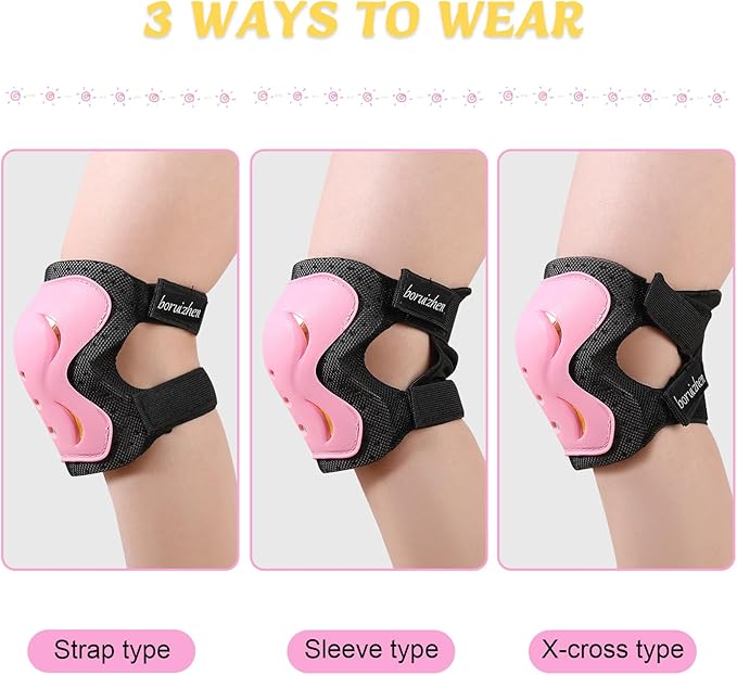 Kids/Adult/Youth Knee and Elbow Pads with Wrist Guards 3 in 1 Protective Gear Set for Skateboarding Cycling BMX Bike Scooter Skating Rollerblading Riding