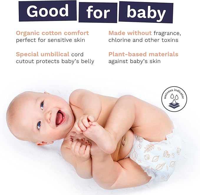 Pura Sensitive Skin Newborn Baby Diapers Trial Pack, Size 1 (4–11 lbs), Totally Chlorine Free, Wetness Indicator, Soft & Gentle, Overnight, Hypoallergenic, Plant-Based 3- Diaper Try Me Pack