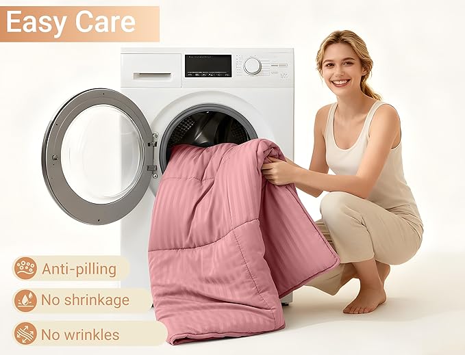 ZPECC Toddler Bedding Set - 4 Piece Hypoallergenic Baby Crib Bedding Set for Boys and Girls, Includes Toddler Comforter, Flat Sheet, Fitted Sheet and Pillowcase, Dusty Rose