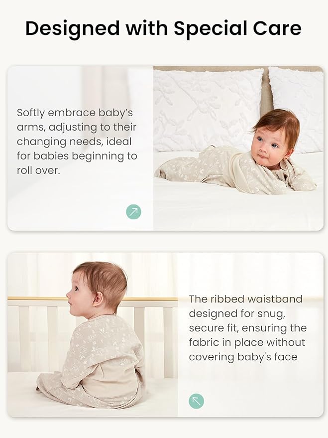 GROWNSY Transitional Swaddle Sleep Sack 6-12 Months, Starfish Design Baby Swaddle Sack, Dual-Zipper for Easy Diaper Changes, Proper Hip Development & Openable Foot Button, 19-27 lbs, Deer