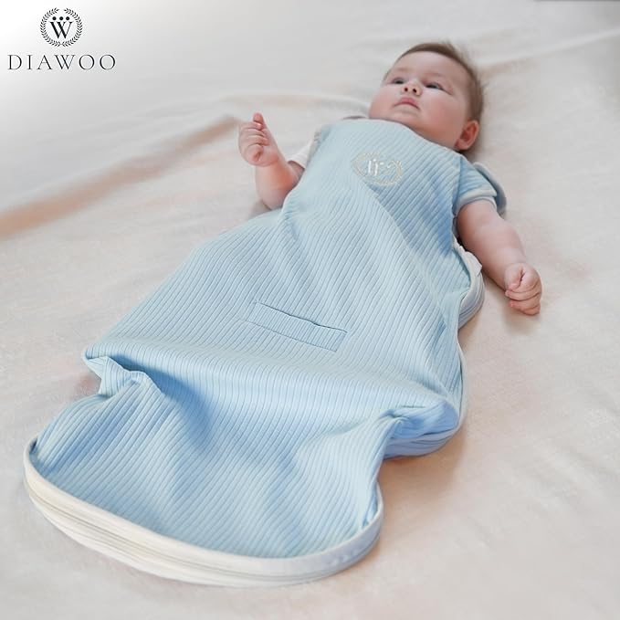 4 Season Baby Sleep Sack–Merino Wool&Organic Cotton–Adjustable Sleeping Bag (2–36 Months) with Two-Way Zipper& Belt Slot