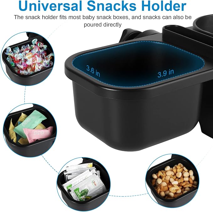 Accmor Stroller Cup Holder with Tray, Universal Cup Holder Tray for Uppababy Nuna Doona Strollers, Bottle Drinks Holder for Stroller, Wheelchair, Walker