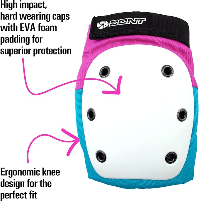 Bont Skates– Junior/Kids Triple Pad Protection Set with Knee Pads, Elbow Pads and Wrist Guards